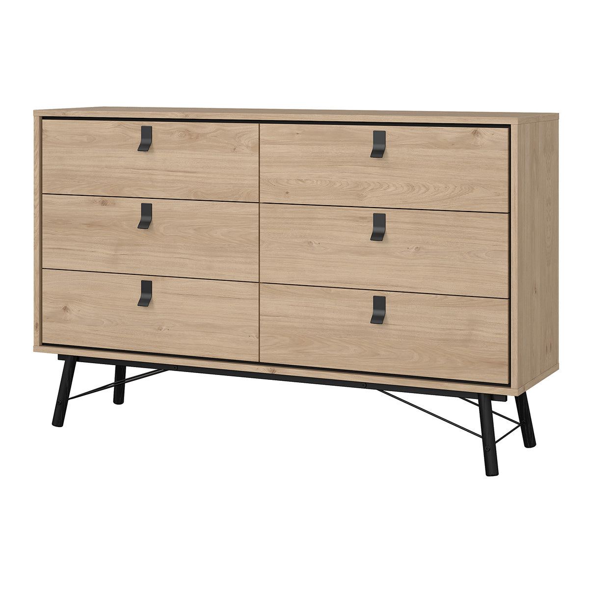 Wooden Chest Of 6 Drawers Double Dresser - Ry