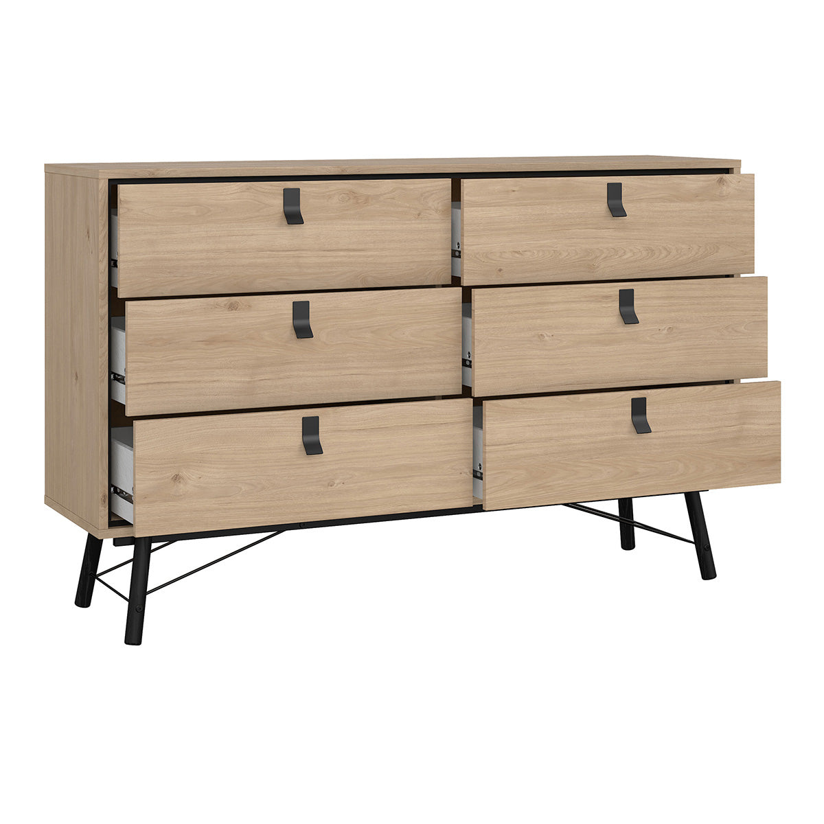 Wooden Chest Of 6 Drawers Double Dresser - Ry