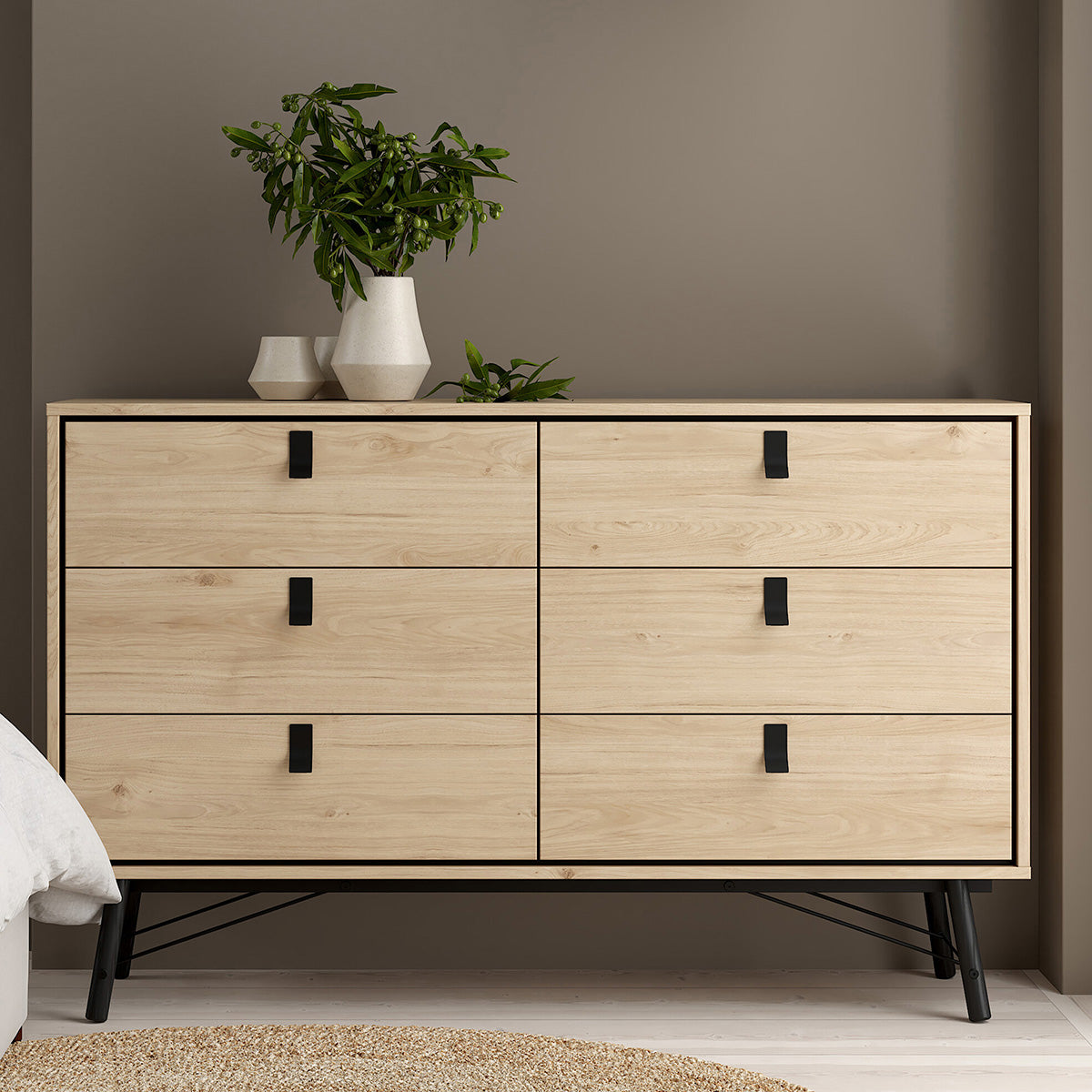 Wooden Chest Of 6 Drawers Double Dresser - Ry
