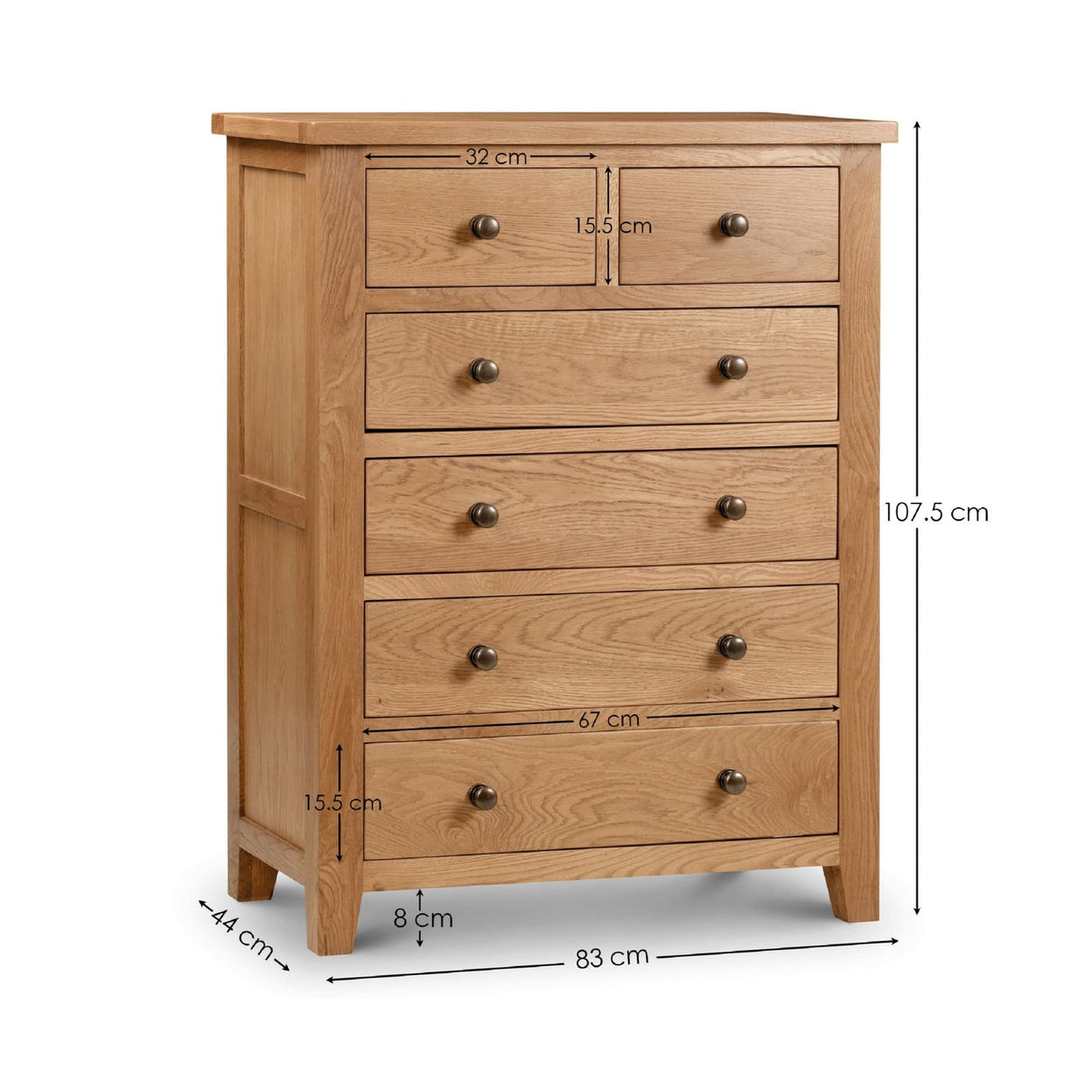 Wooden Chest Of 6 Drawers - Marlborough