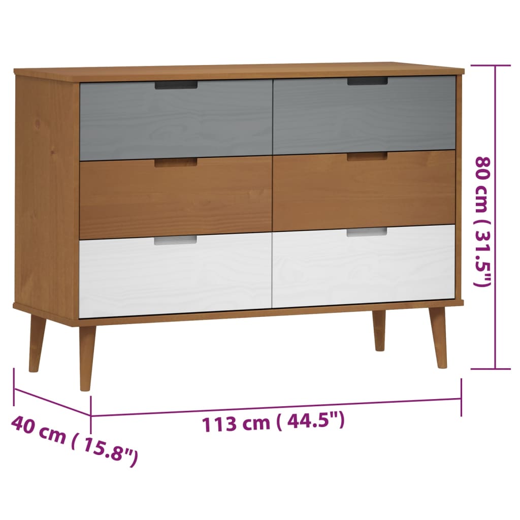 Wooden Chest Of 6 Drawers - Molde