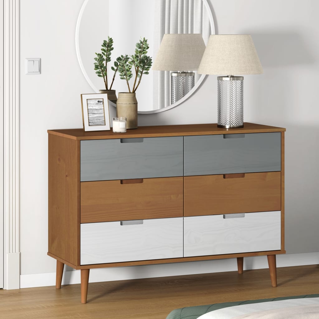 Wooden Chest Of 6 Drawers - Molde