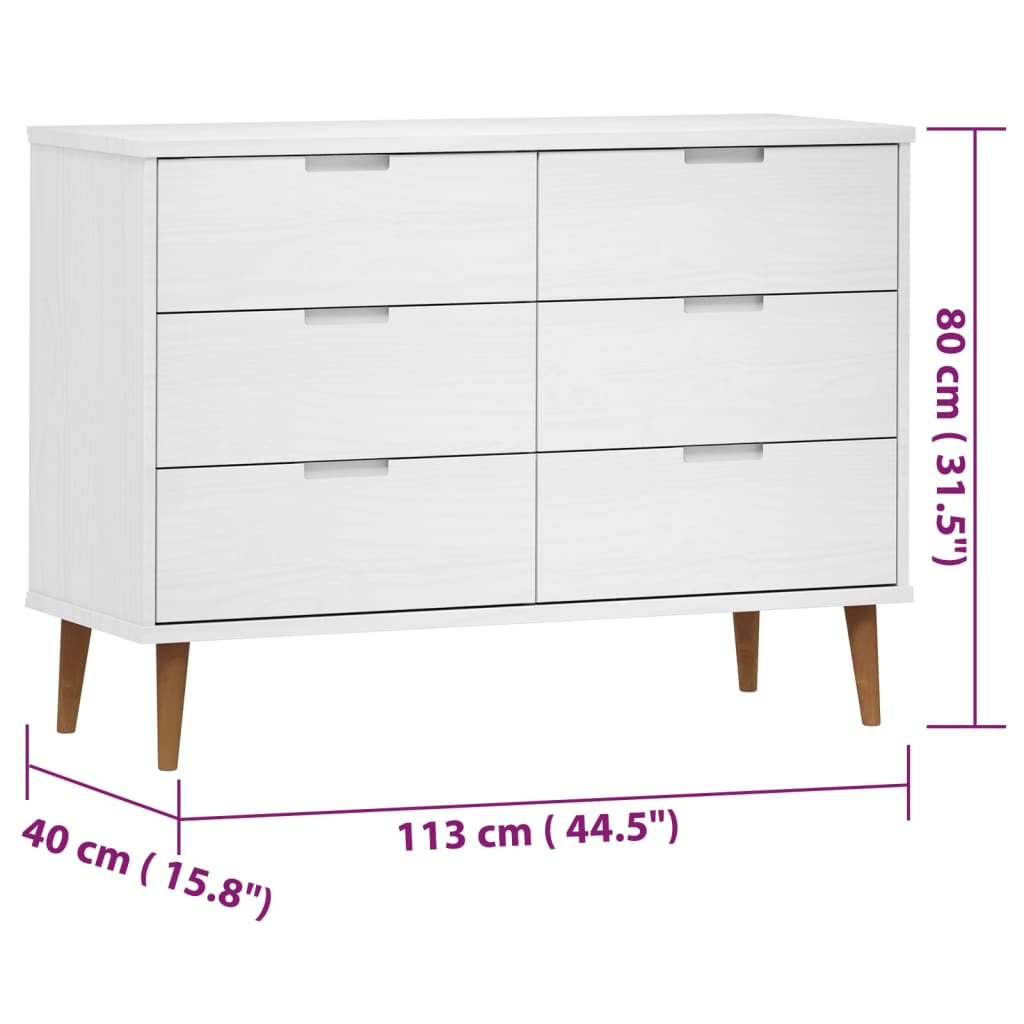 Wooden Chest Of 6 Drawers - Molde
