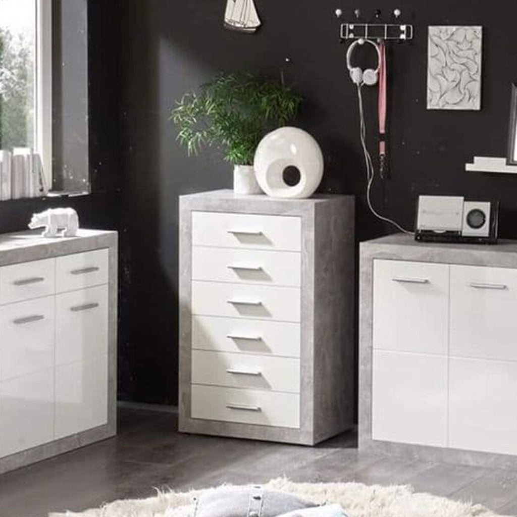 Wooden Chest Of 6 Drawers Narrow - Petros