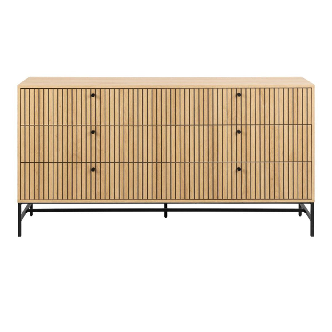 Wooden Chest Of 6 Drawers Wide - Albany