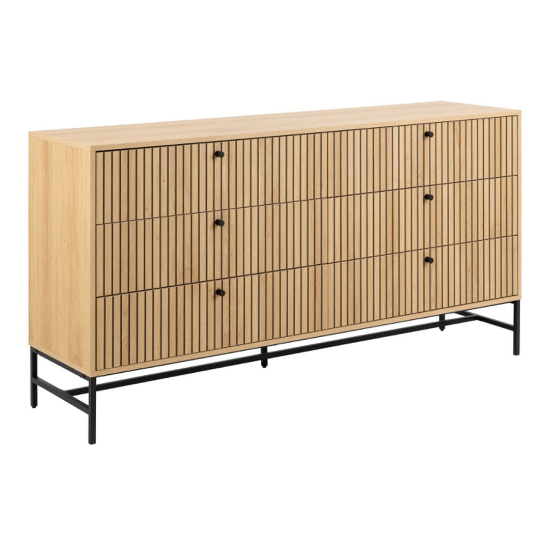 Wooden Chest Of 6 Drawers Wide - Albany