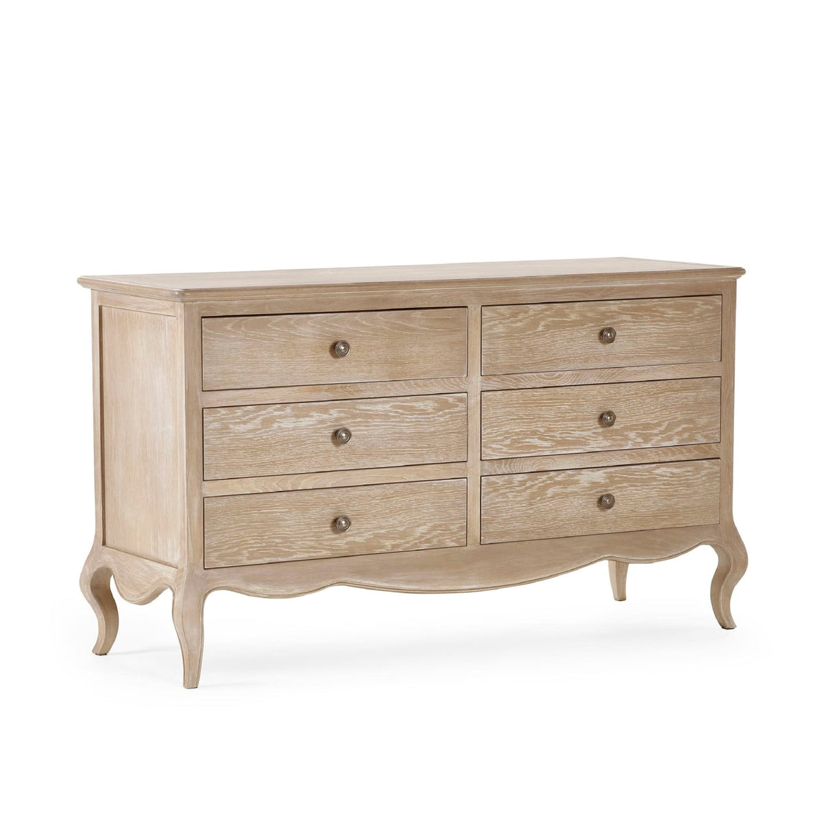 Wooden Chest Of 6 Drawers Wide - Camille