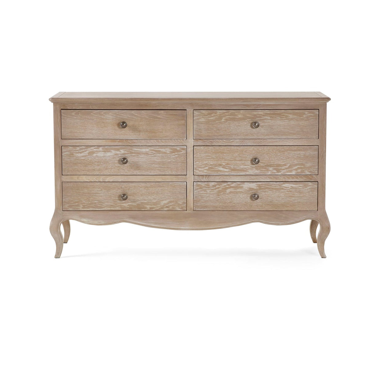 Wooden Chest Of 6 Drawers Wide - Camille