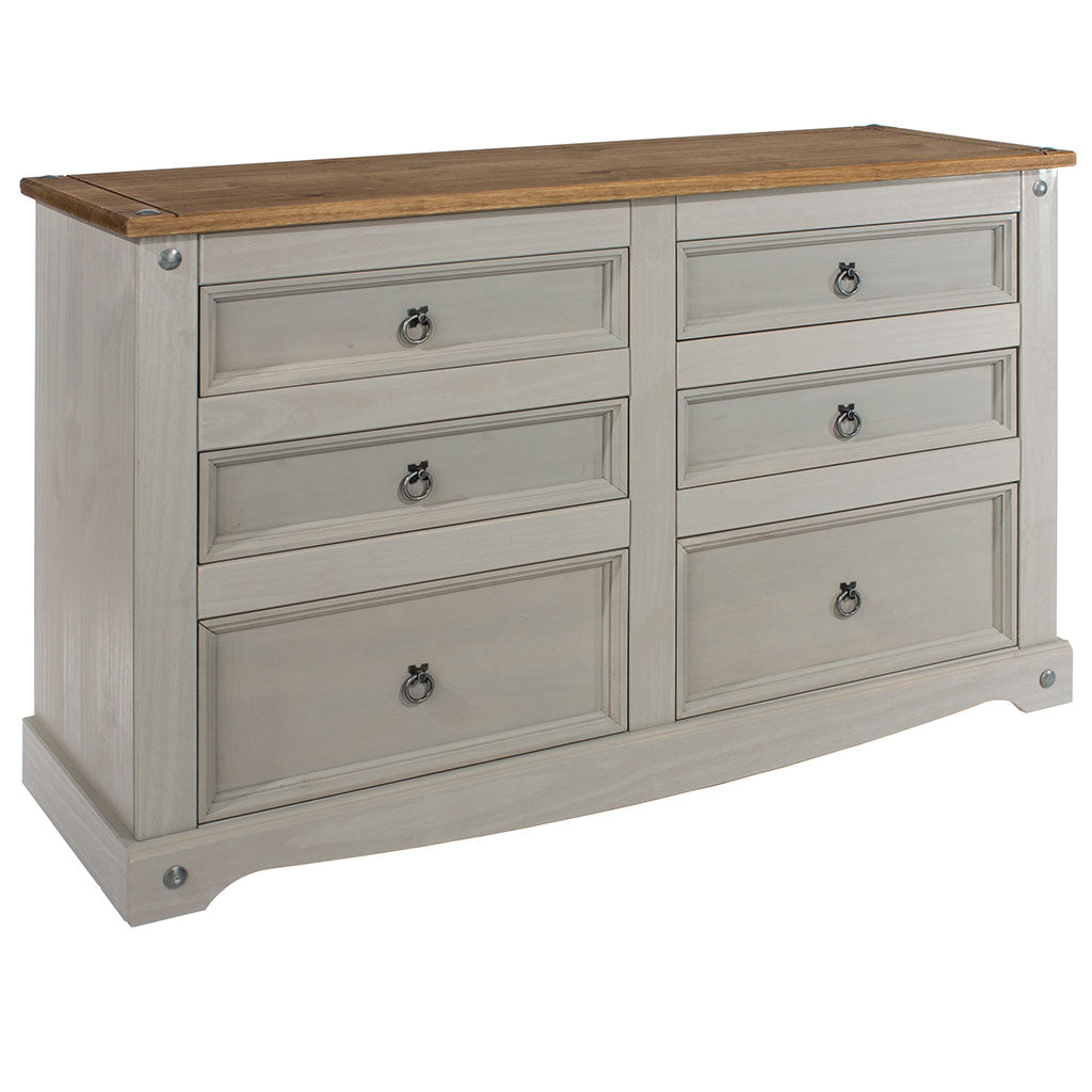Wooden Chest Of 6 Drawers Wide - Corona