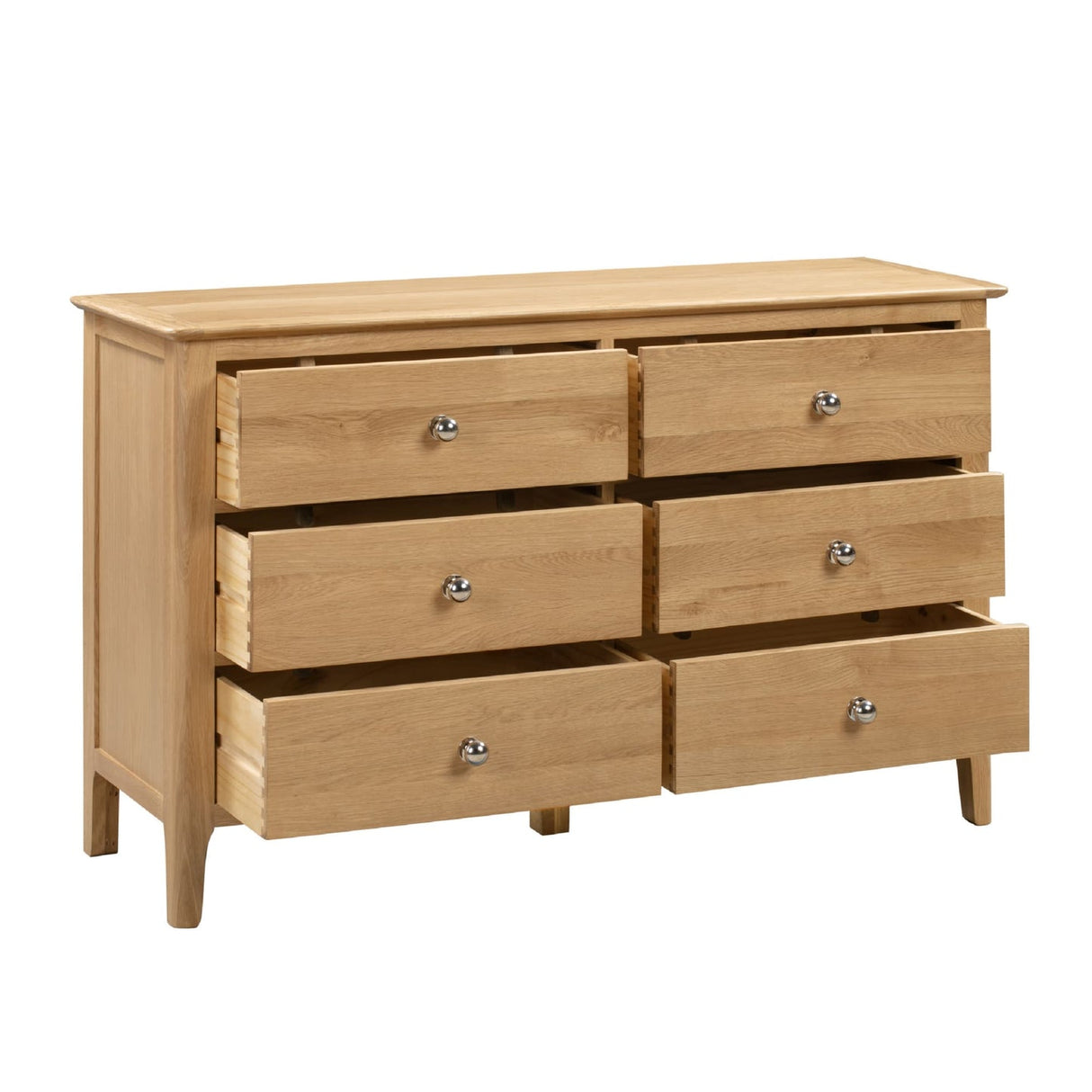 Wooden Chest Of 6 Drawers Wide - Cotswold