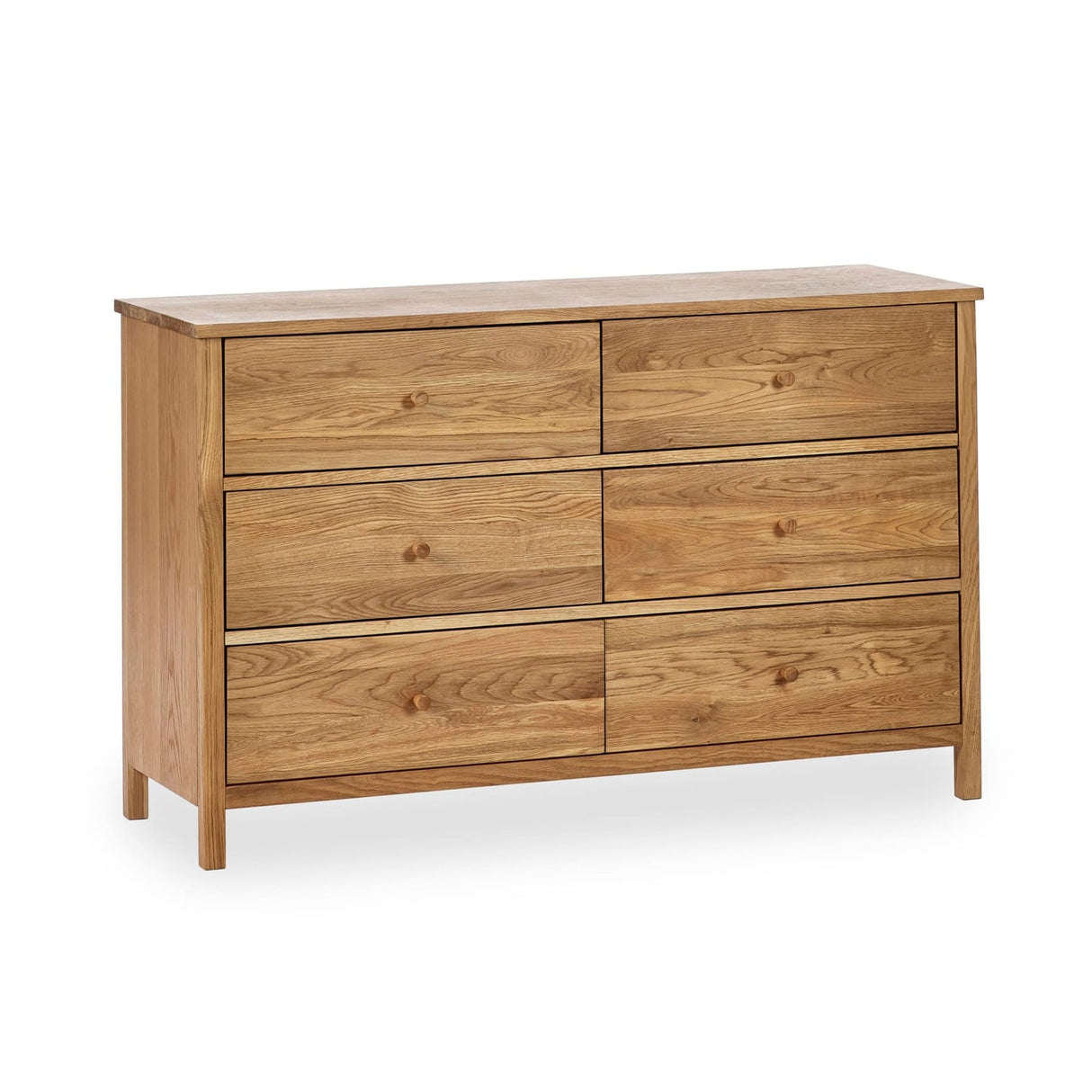 Wooden Chest Of 6 Drawers Wide - Coxmoor