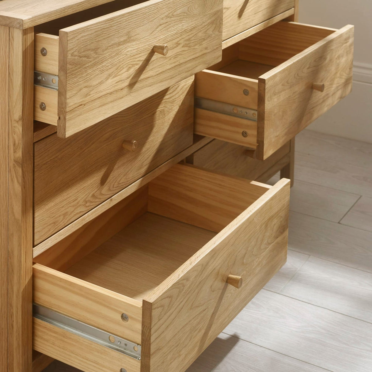Wooden Chest Of 6 Drawers Wide - Coxmoor