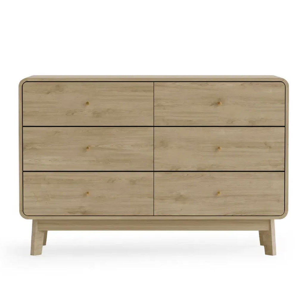 Wooden Chest Of 6 Drawers Wide - Ingrid