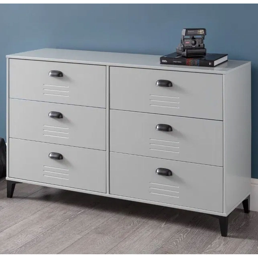 Wooden Chest Of 6 Drawers Wide - Lakers