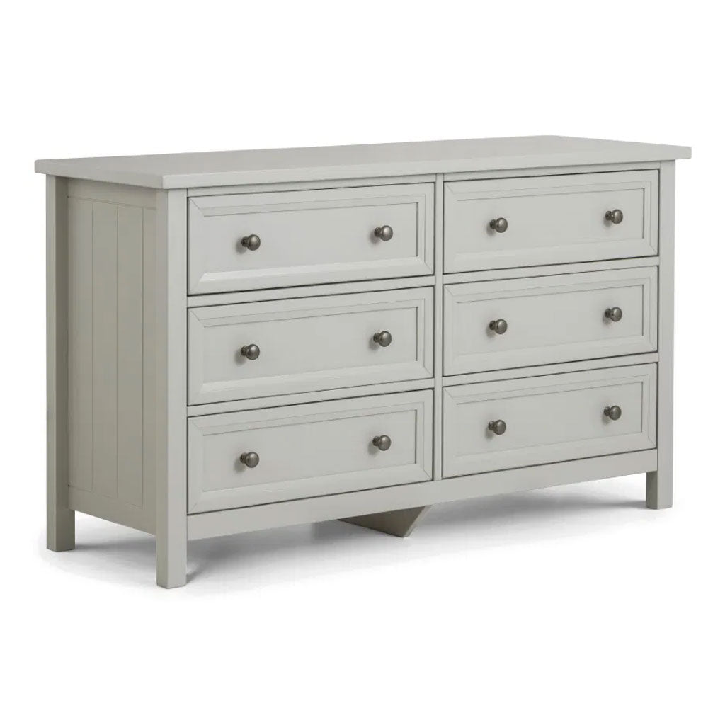Wooden Chest Of 6 Drawers Wide - Maine