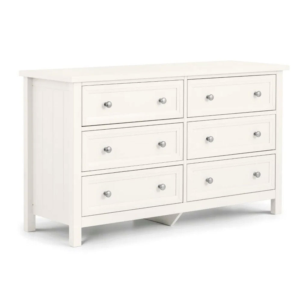 Wooden Chest Of 6 Drawers Wide - Maine