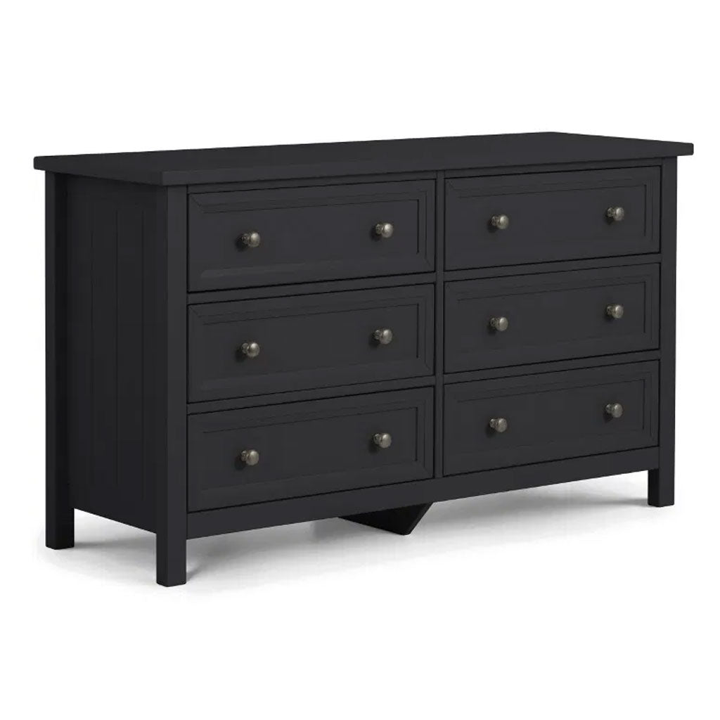 Wooden Chest Of 6 Drawers Wide - Maine