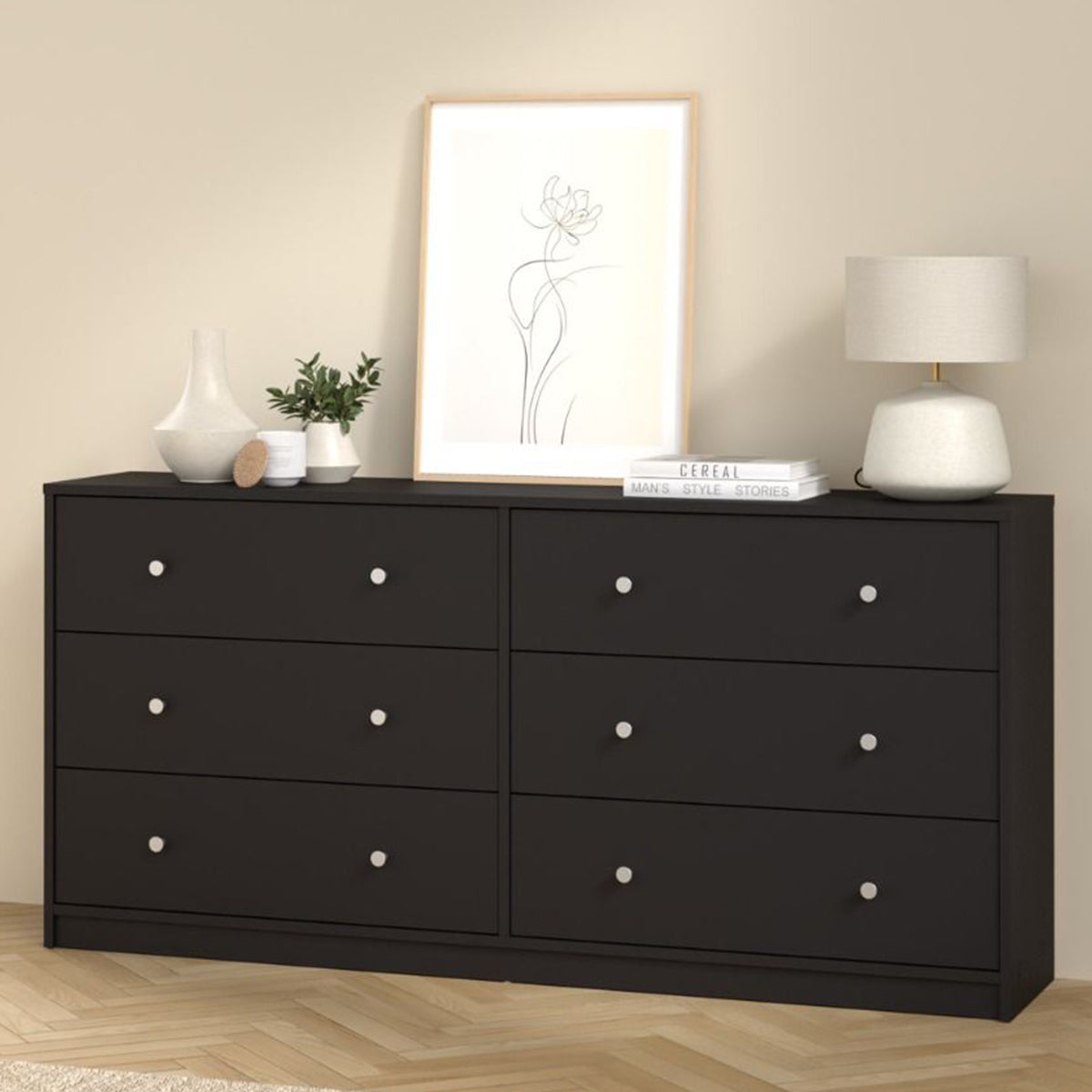 Wooden Chest Of 6 Drawers Wide - May