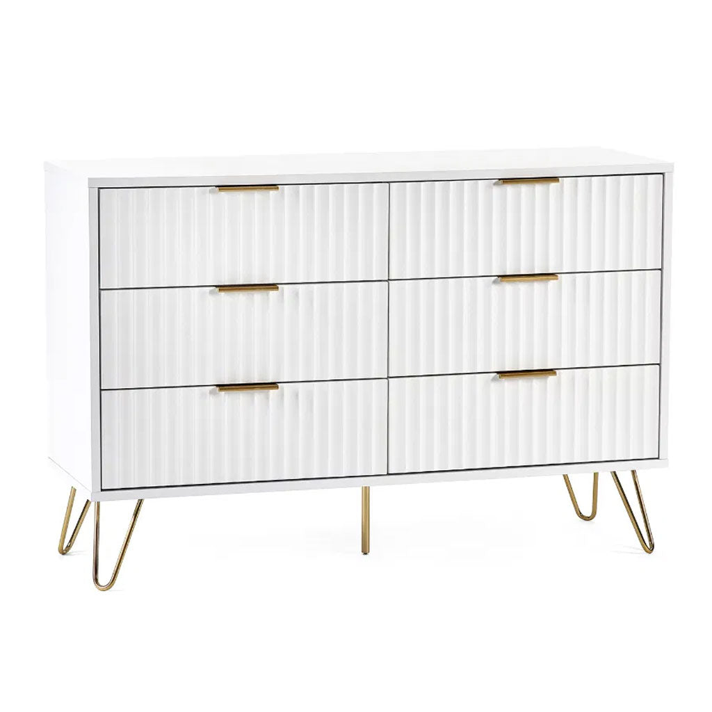 Wooden Chest Of 6 Drawers Wide - Murano