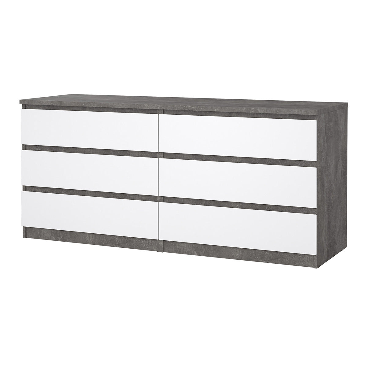 Wooden Chest Of 6 Drawers Wide - Naia