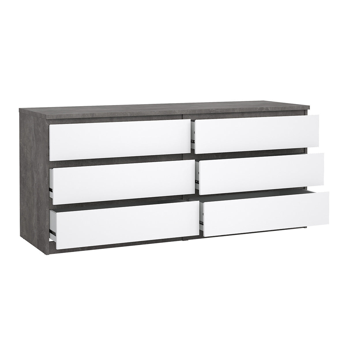 Wooden Chest Of 6 Drawers Wide - Naia