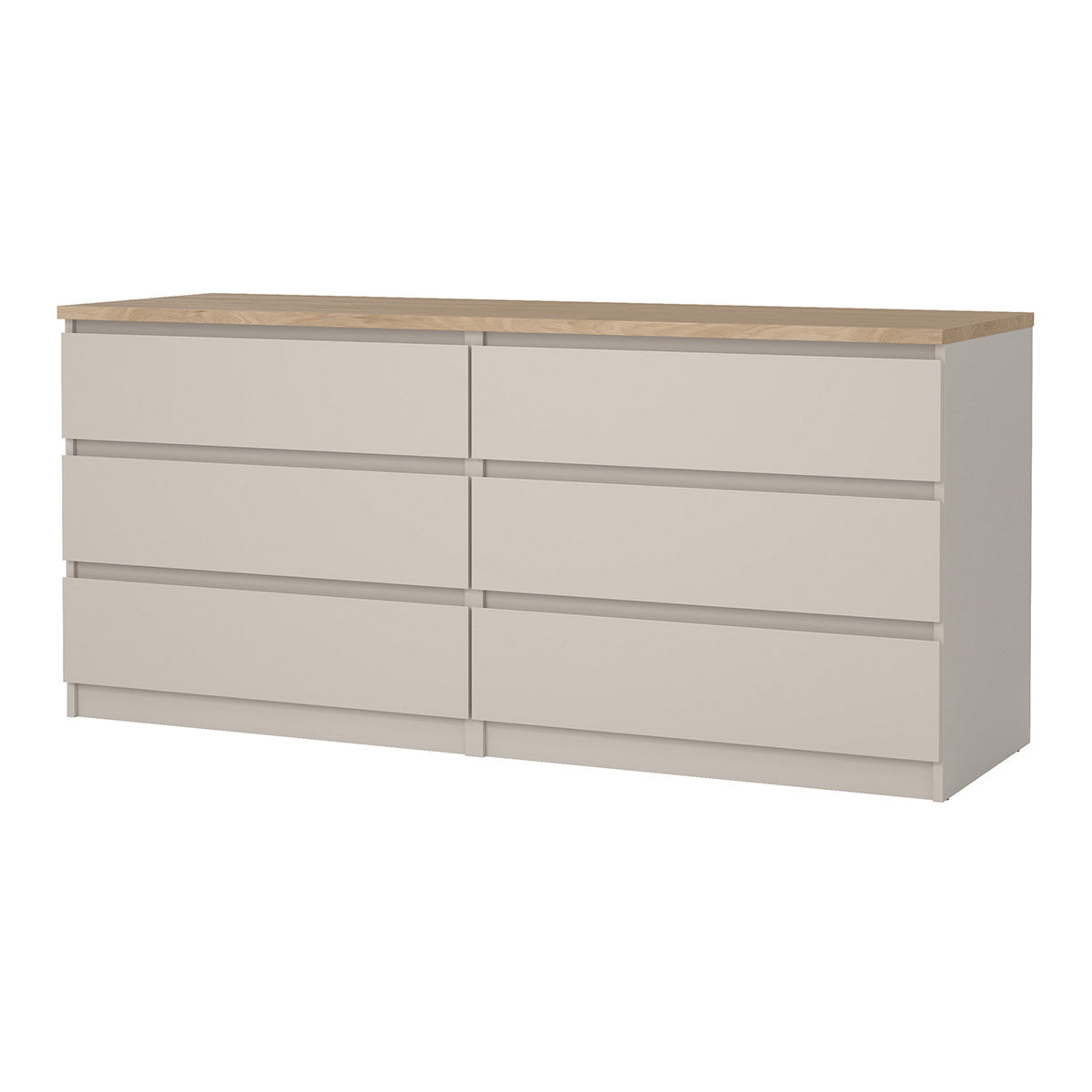 Wooden Chest Of 6 Drawers Wide - Naia