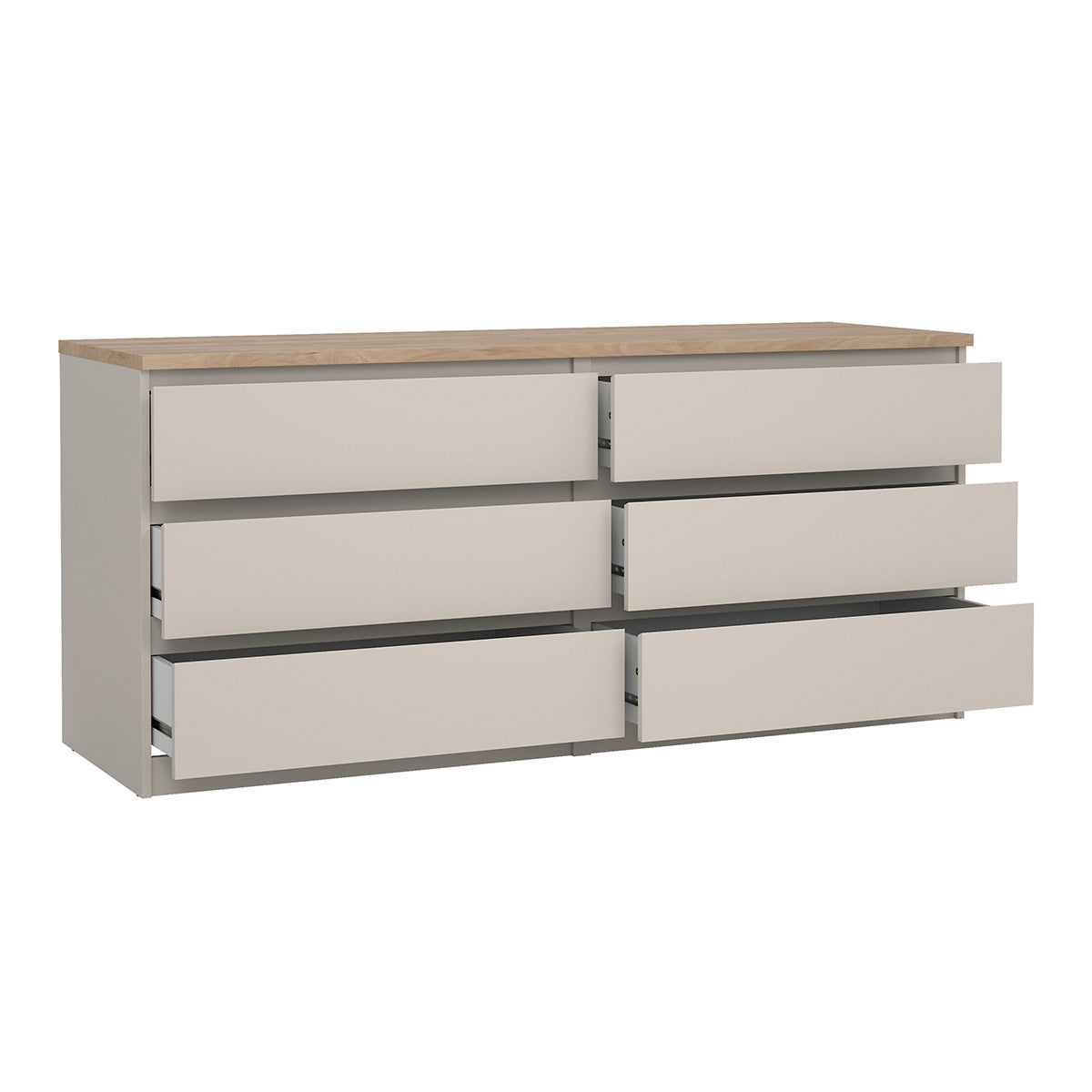 Wooden Chest Of 6 Drawers Wide - Naia