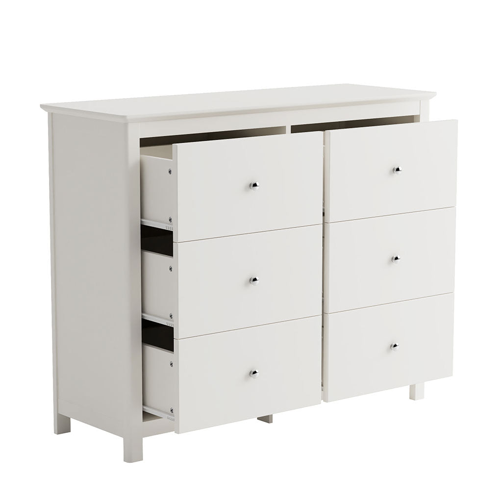 Wooden Chest Of 6 Drawers Wide - Nairn