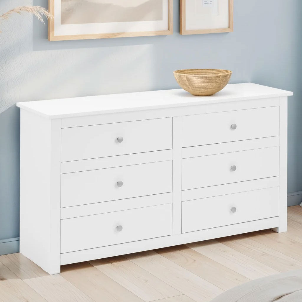 Wooden Chest Of 6 Drawers Wide - Radley