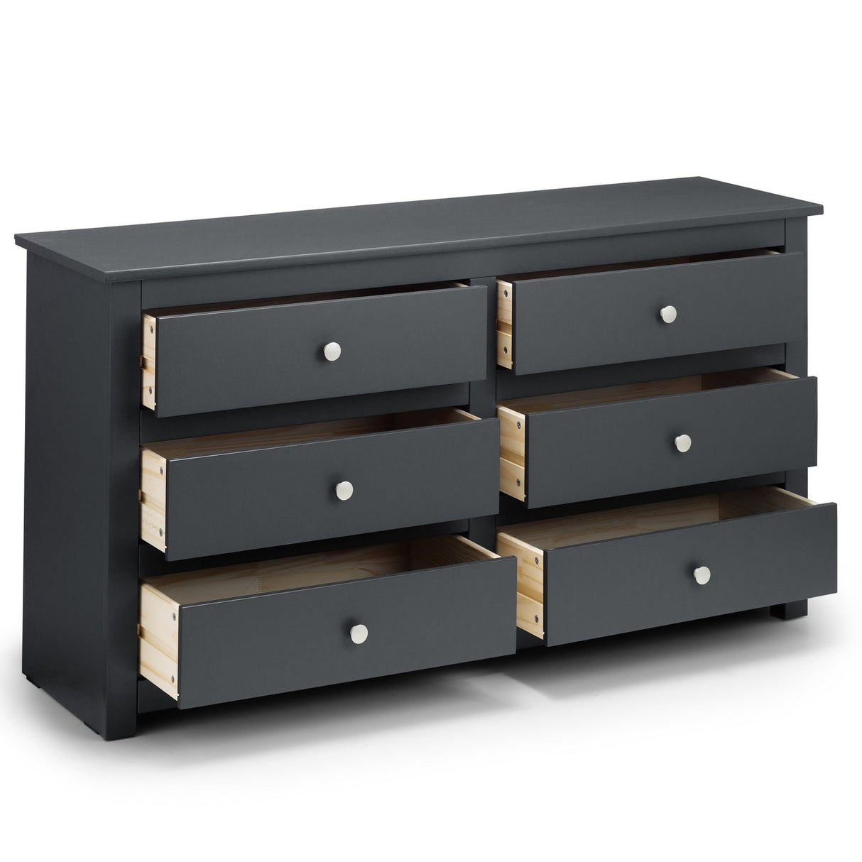 Wooden Chest Of 6 Drawers Wide - Radley