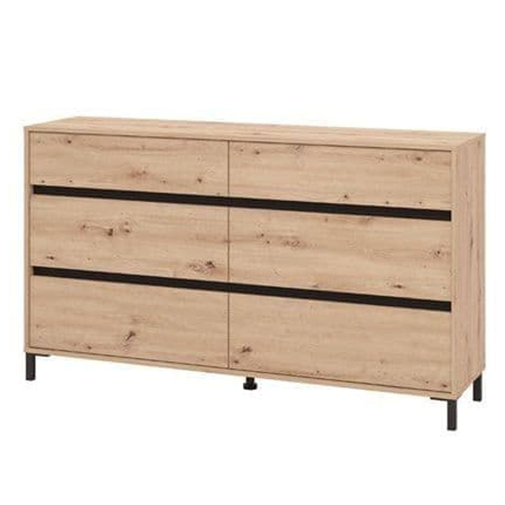 Wooden Chest Of 6 Drawers Wide - Zavala