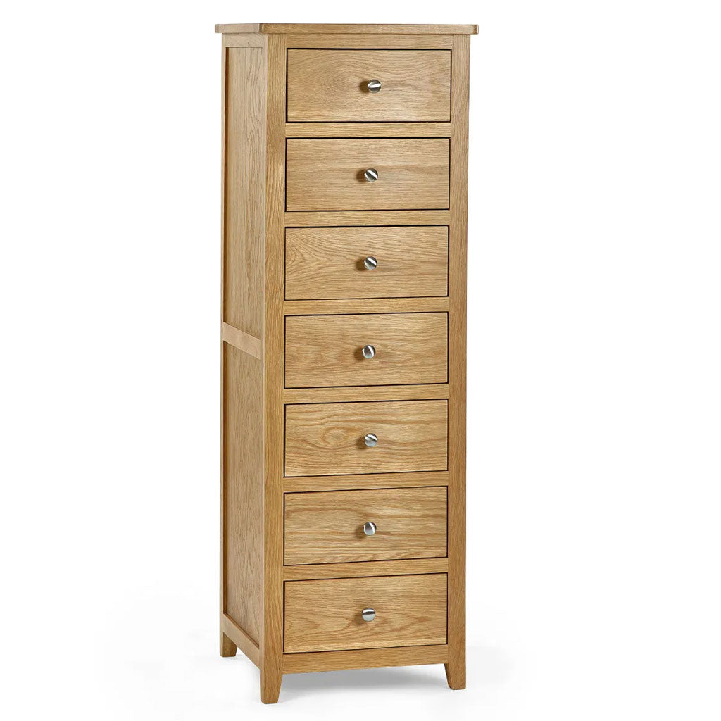 Wooden Chest Of 7 Drawers Narrow - Mallory