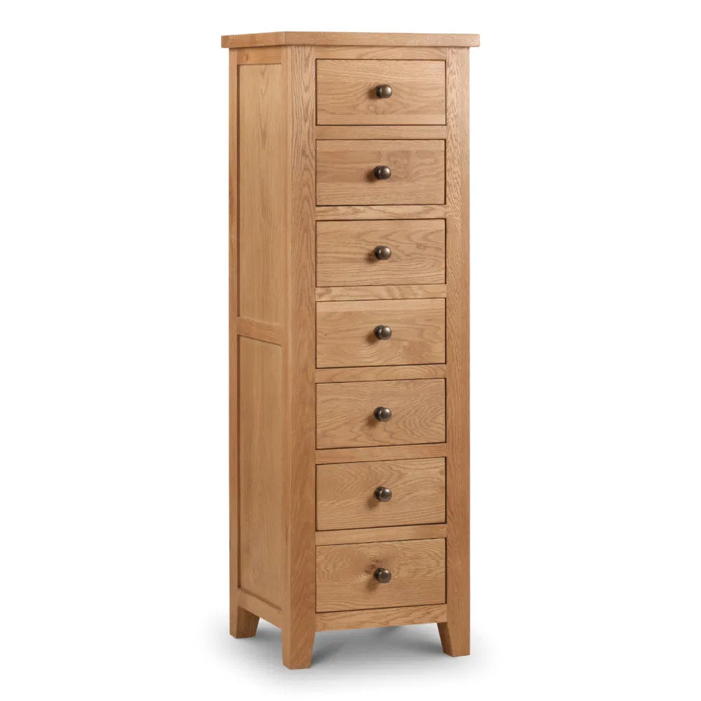 Wooden Chest Of 7 Drawers Narrow - Marlborough