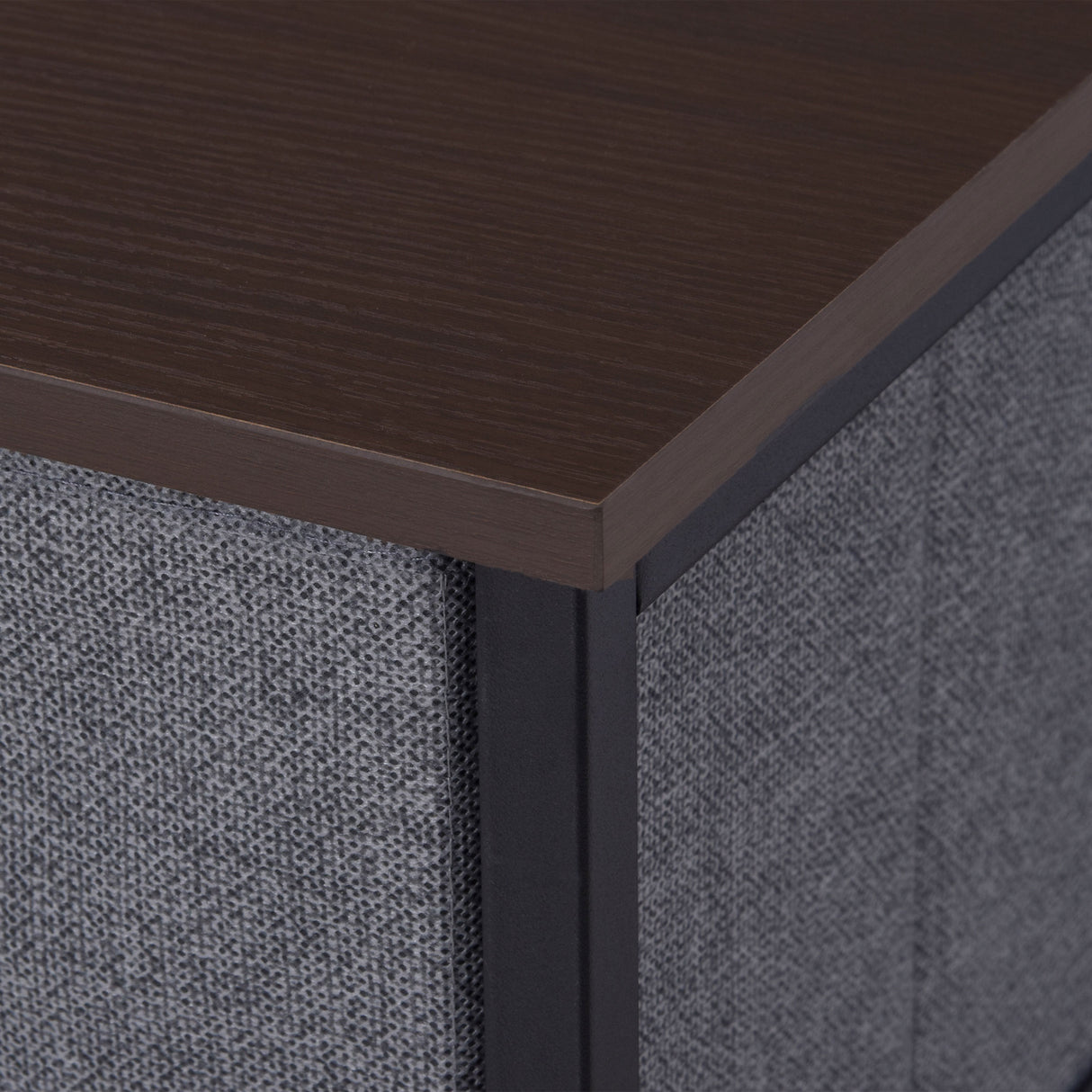 Wooden Chest Of 7 Fabric Drawers 63.5cm Wide With Steel Frame - Velmora