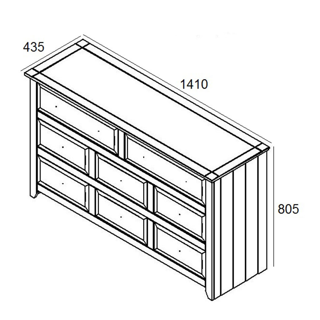 Wooden Chest Of 8 Drawers - Capri