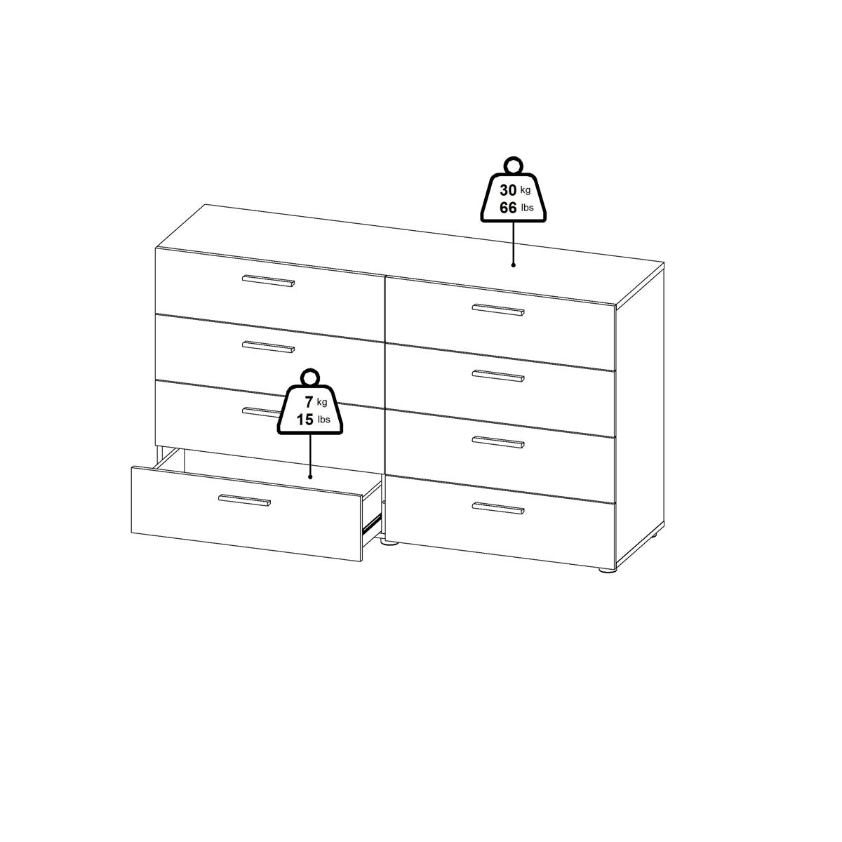 Wooden Chest Of 8 Drawers - Pepe