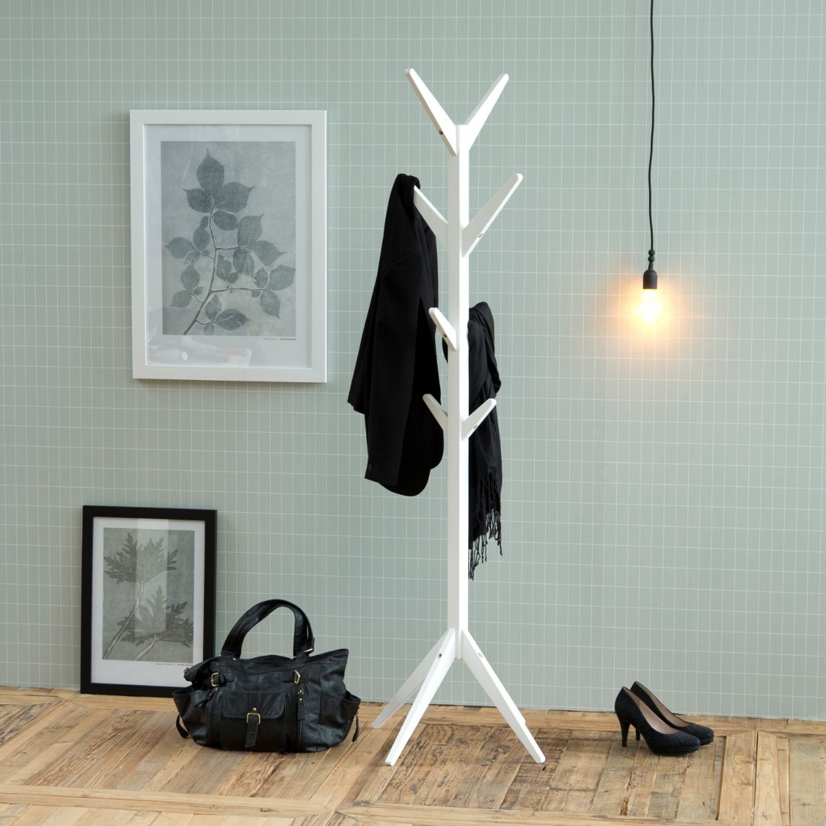 Wooden Coat Hanger With 8 Hooks - Ascot