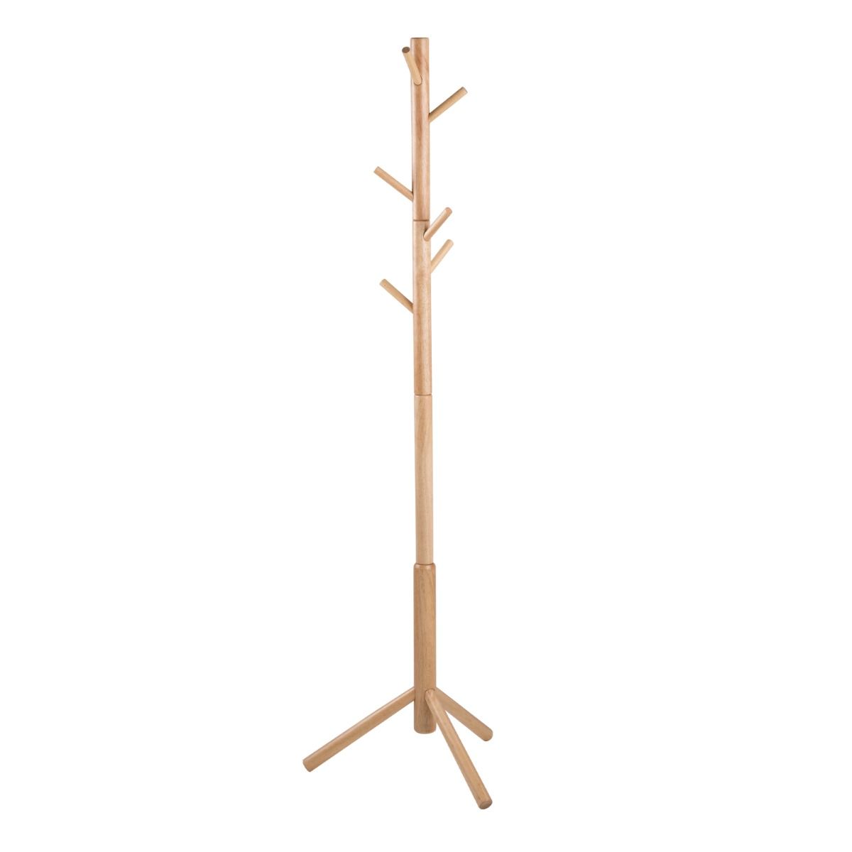 Wooden Coat Stand With 7 Hooks Asymmetrical Design - Bremen