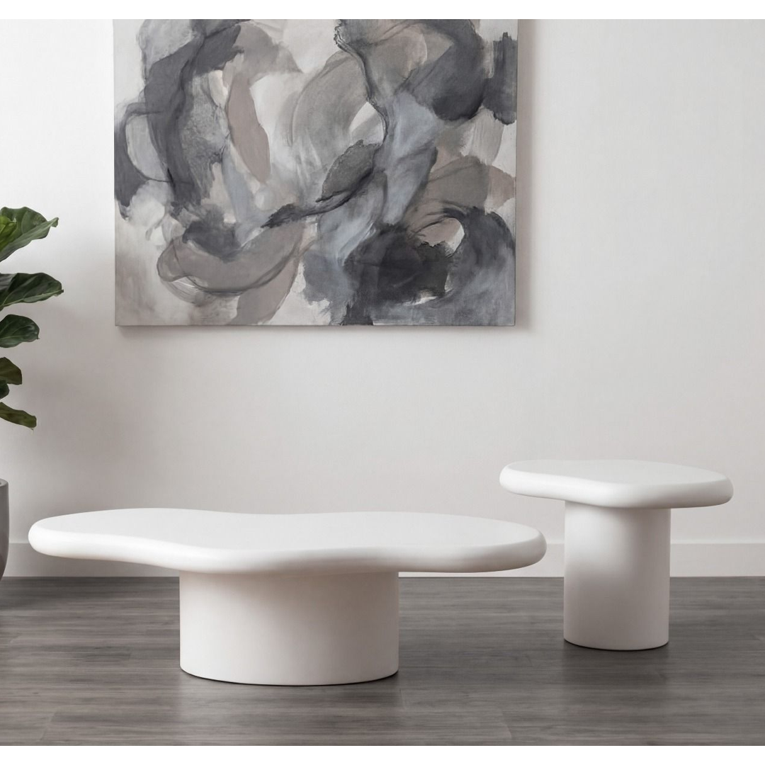 Wooden Coffee And End Table in Irregular Shape - Marcello