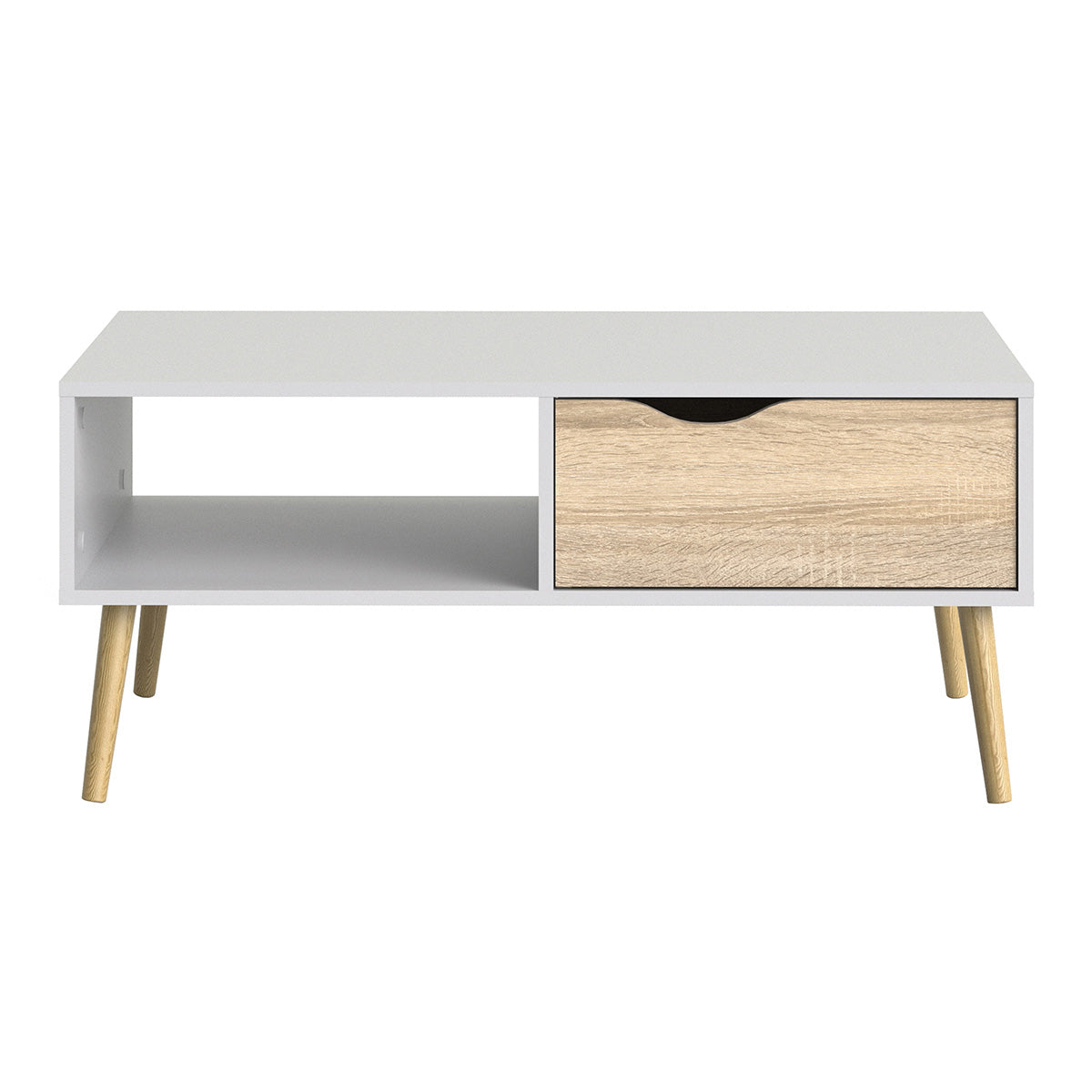 Wooden Coffee Table With 1 Drawer And 1 Shelf - Oslo