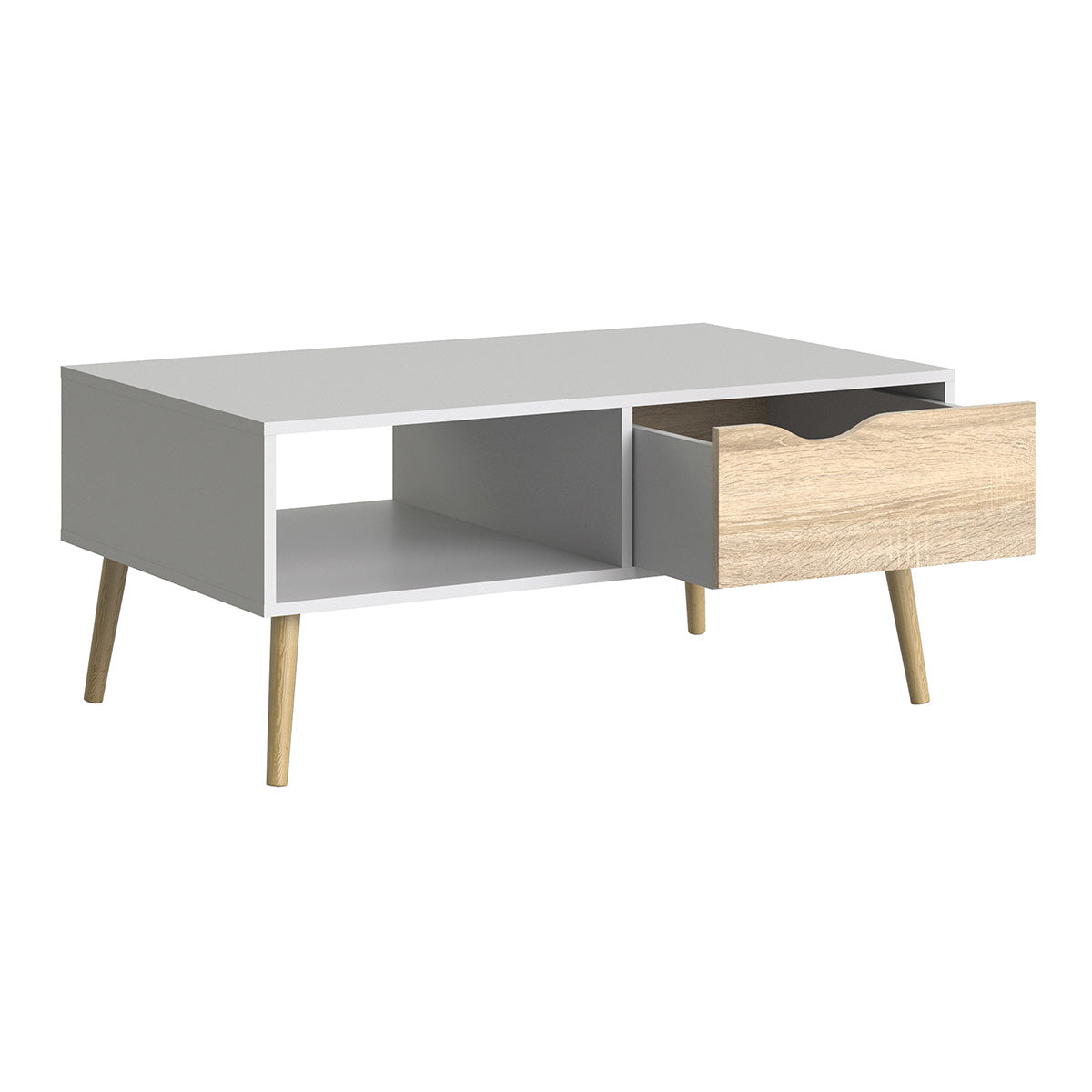 Wooden Coffee Table With 1 Drawer And 1 Shelf - Oslo