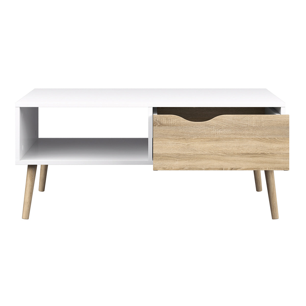 Wooden Coffee Table With 1 Drawer And 1 Shelf - Oslo