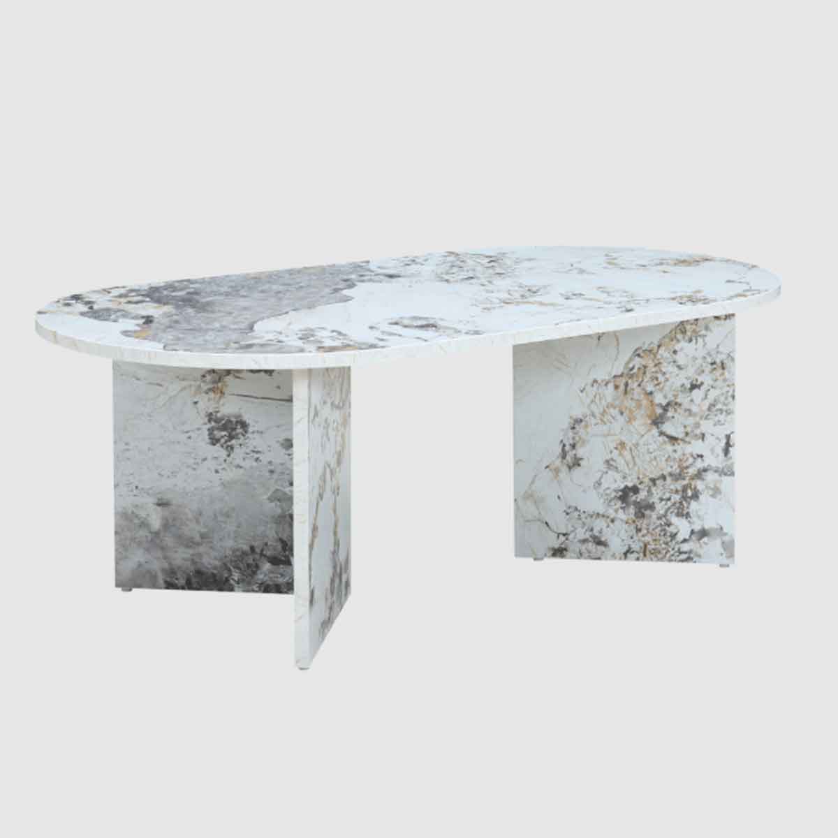 Wooden Coffee Table 100cm Wide Oval - Aura