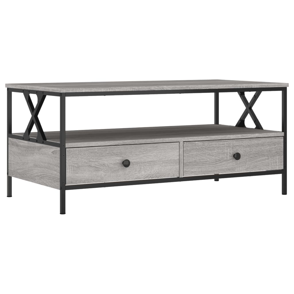 Wooden Coffee Table 100cm Wide With 2 Drawers - Vantage Home