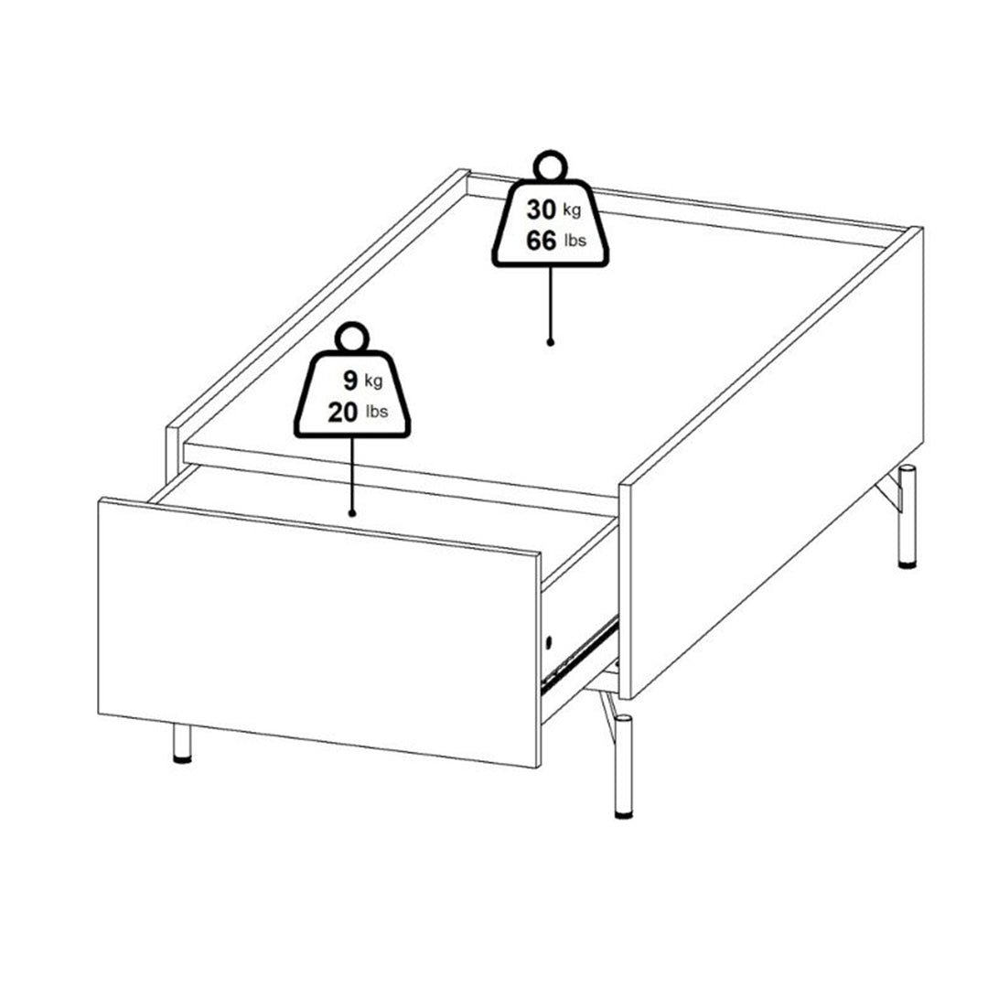 Wooden Coffee Table With 2 Drawers - Kendall