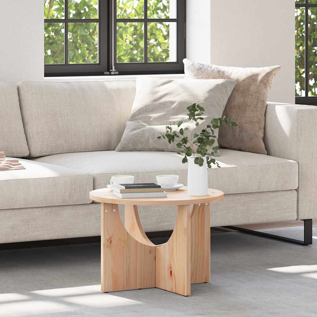 Wooden Coffee Table 50cm Wide Round - Vantage Home