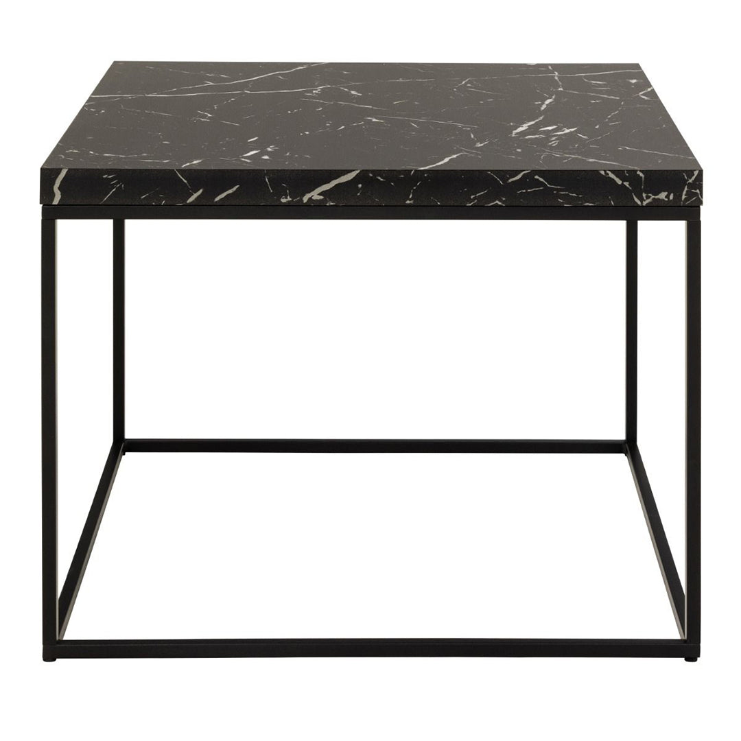 Wooden Coffee Table 60cm Square in Marble Effect - Barossa