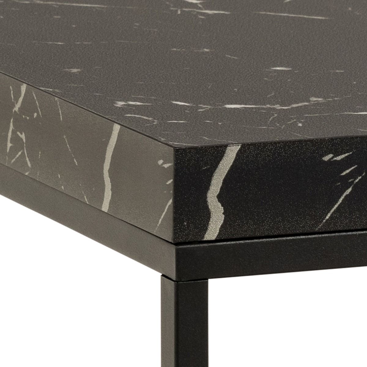 Wooden Coffee Table 60cm Square in Marble Effect - Barossa