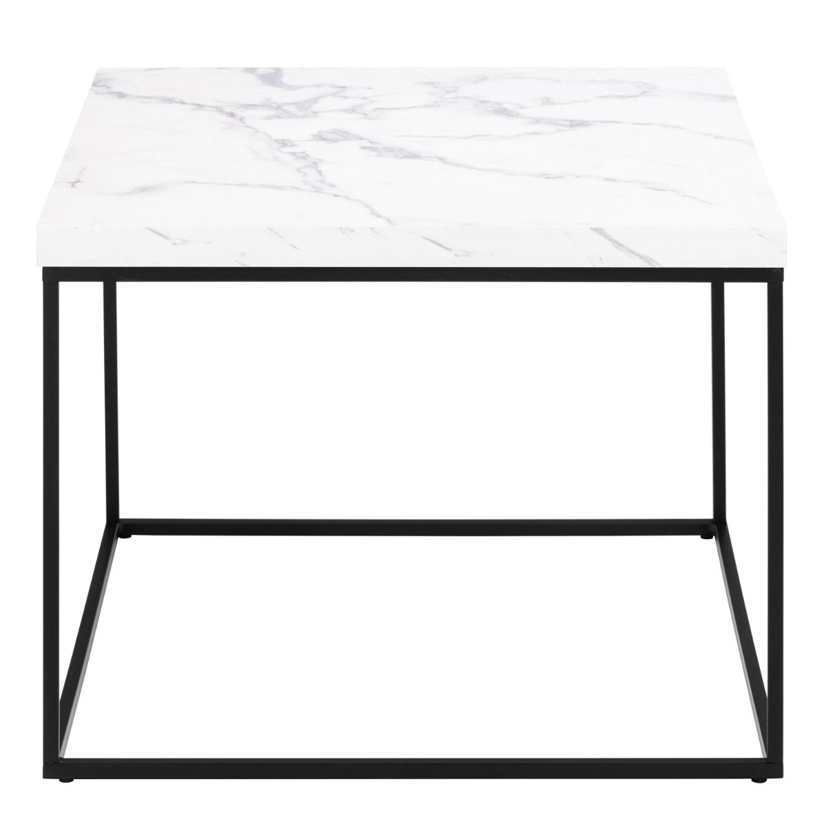 Wooden Coffee Table 60cm Square in Marble Effect - Barossa