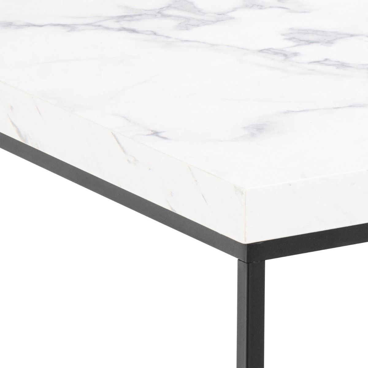 Wooden Coffee Table 60cm Square in Marble Effect - Barossa